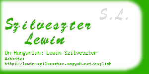 szilveszter lewin business card